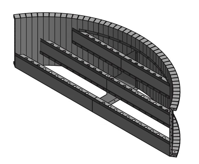 7'6" Radius Straight Style Steel 42" Step
